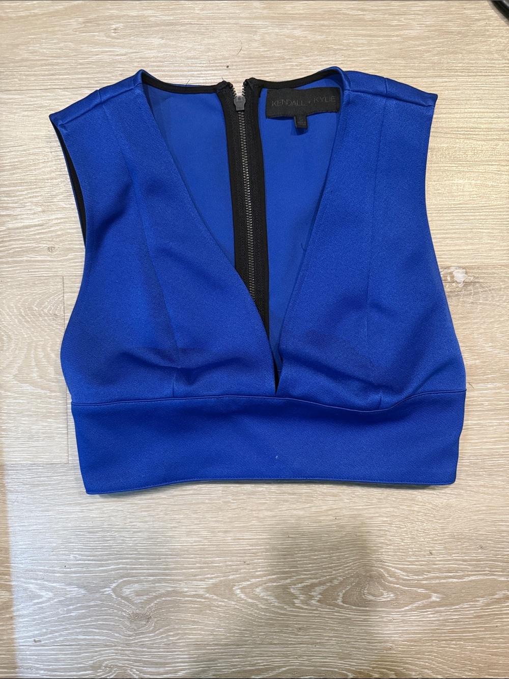 Kendall & Kylie Cobalt Blue V-Neck Cropped Tank